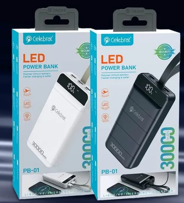 POWER BANK CELEBRAT PB-01 30000 MAH 