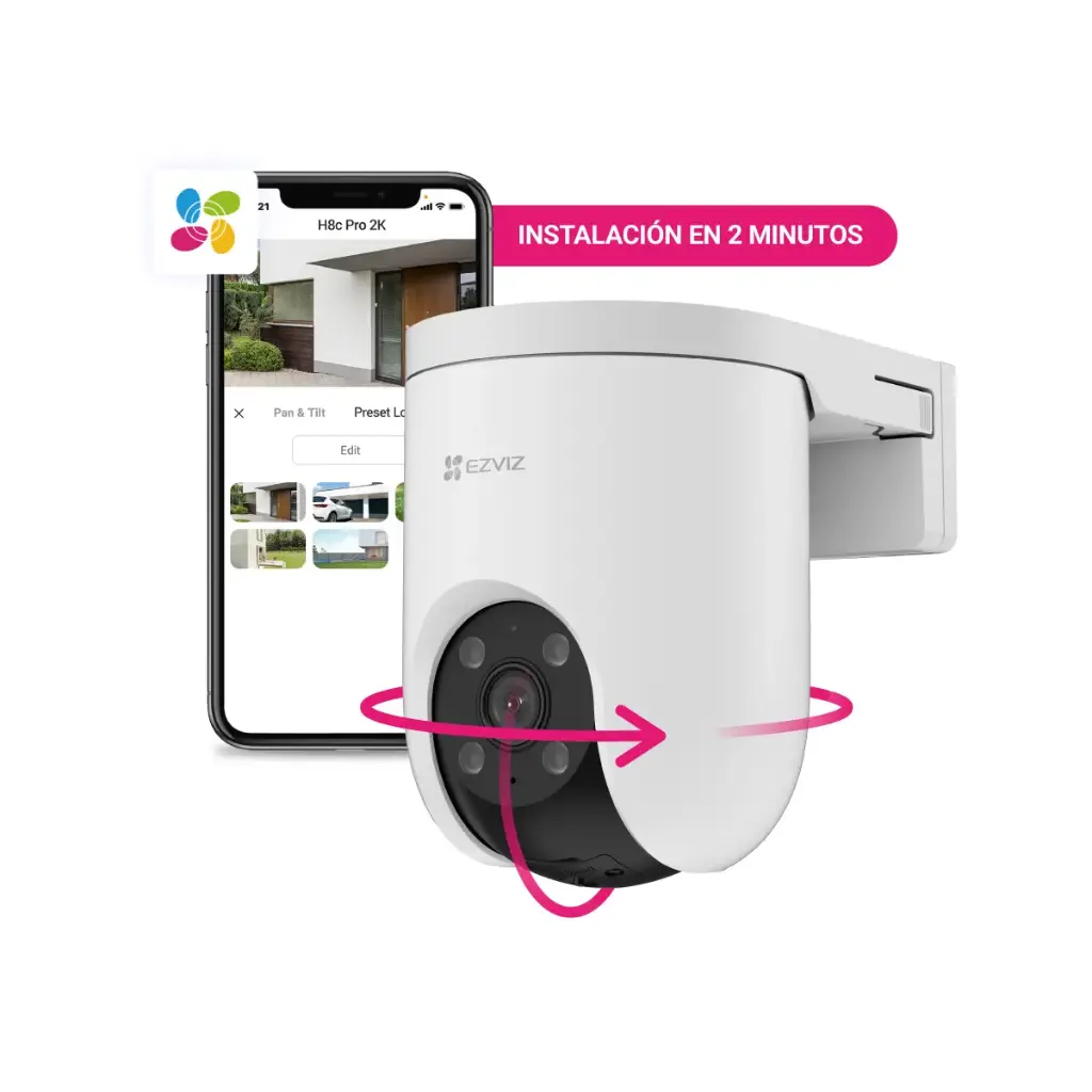 EZVIZ H8C PRO CAMARA INALAMBRICA 2K SIRENA Y LUZ