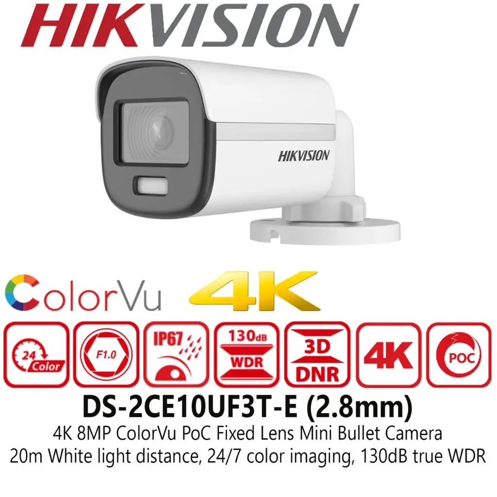 HIKVISION CAMERA DS-2CE10UF3T-E COLORVU 4K