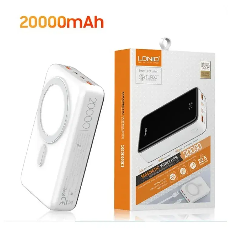 LDNIO POWER BANK MAGNETIC WIRELESS 20.000MAH PQ18