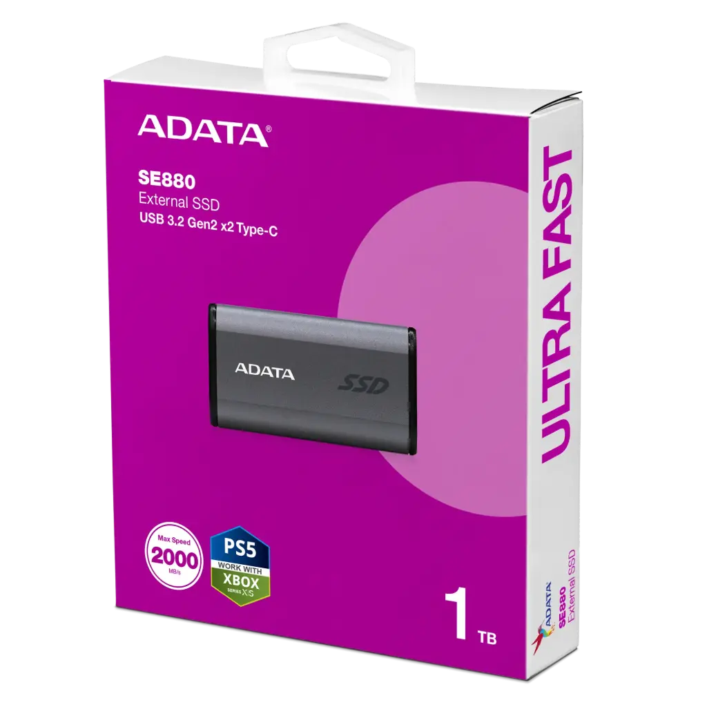 ADATA SE880 EXTERNAL SSD USB 3.2 GEN2 X2 TYPE-C 1T
