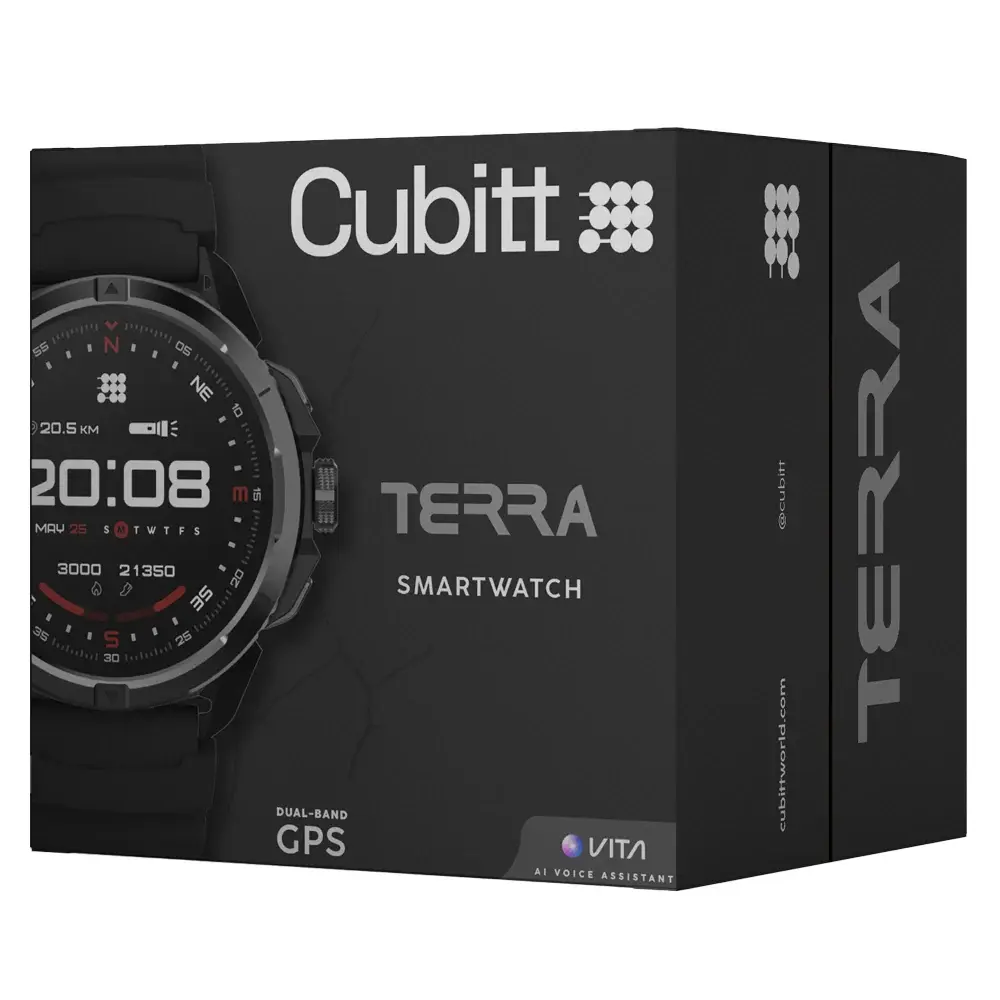 CUBIT TERRA SMARTWATCH DUAL BAND GPS - BLACK