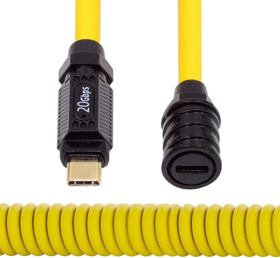 CABLE EXTENSOR RIZOS AMARILLO TYPE C 20GBPS 2M